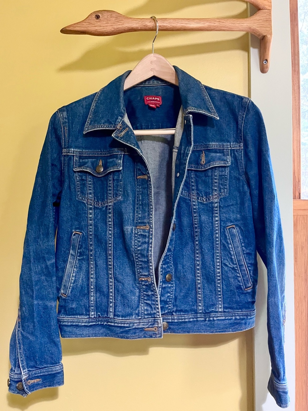 Chaps Blue Denim Jean Jacket - Classic Trucker Style